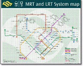 Singapore MRT & LRT train / rail map